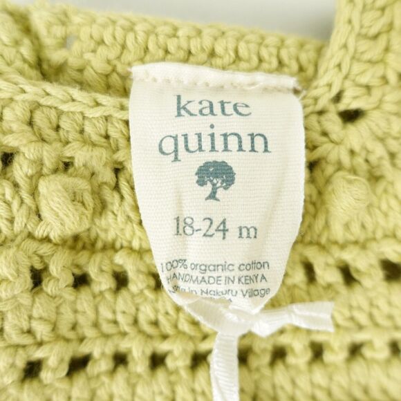 Kate Quinn Romper Infant Girl 18-24M Handmade Knit Green w/ Love From Africa NWT - Picture 5 of 8